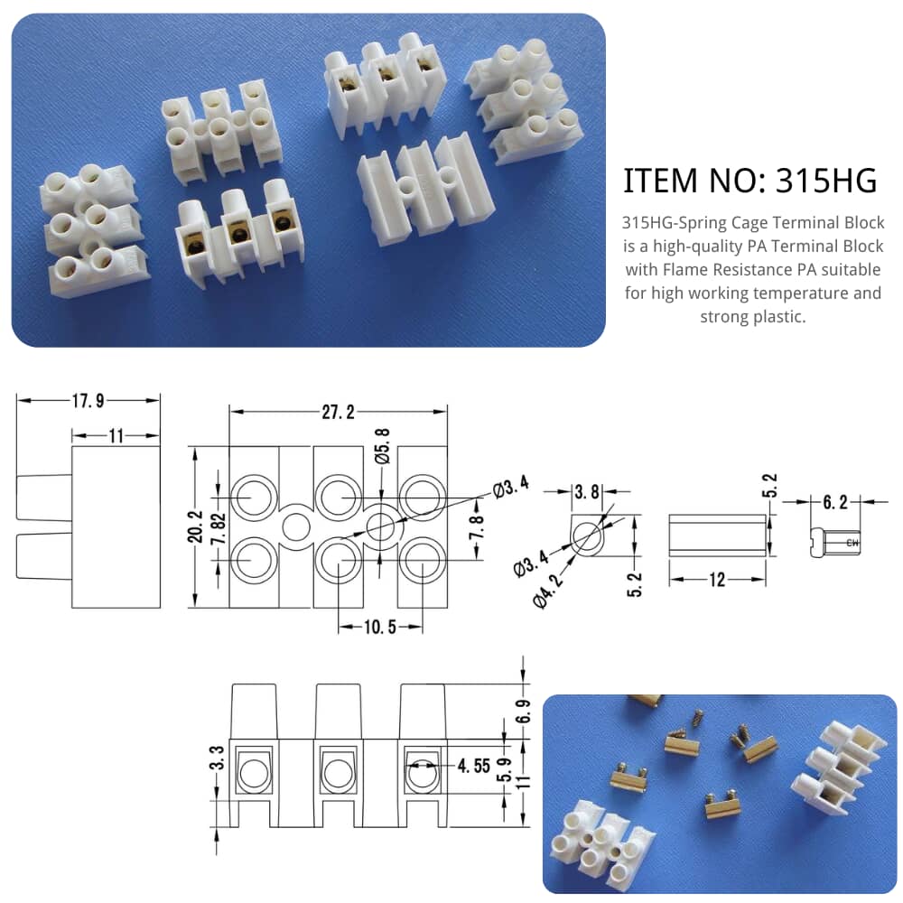 315HG Spring Cage Terminal Block