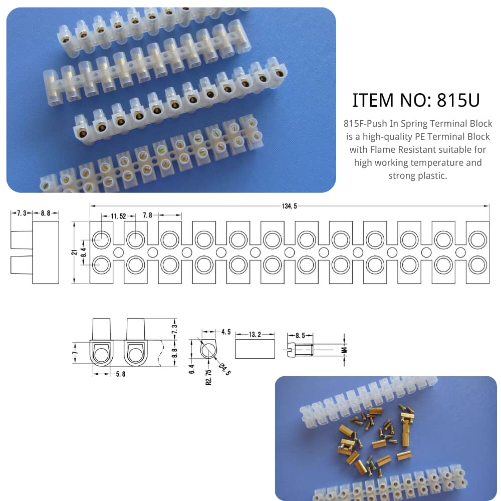 815U Push In Spring Terminal Block