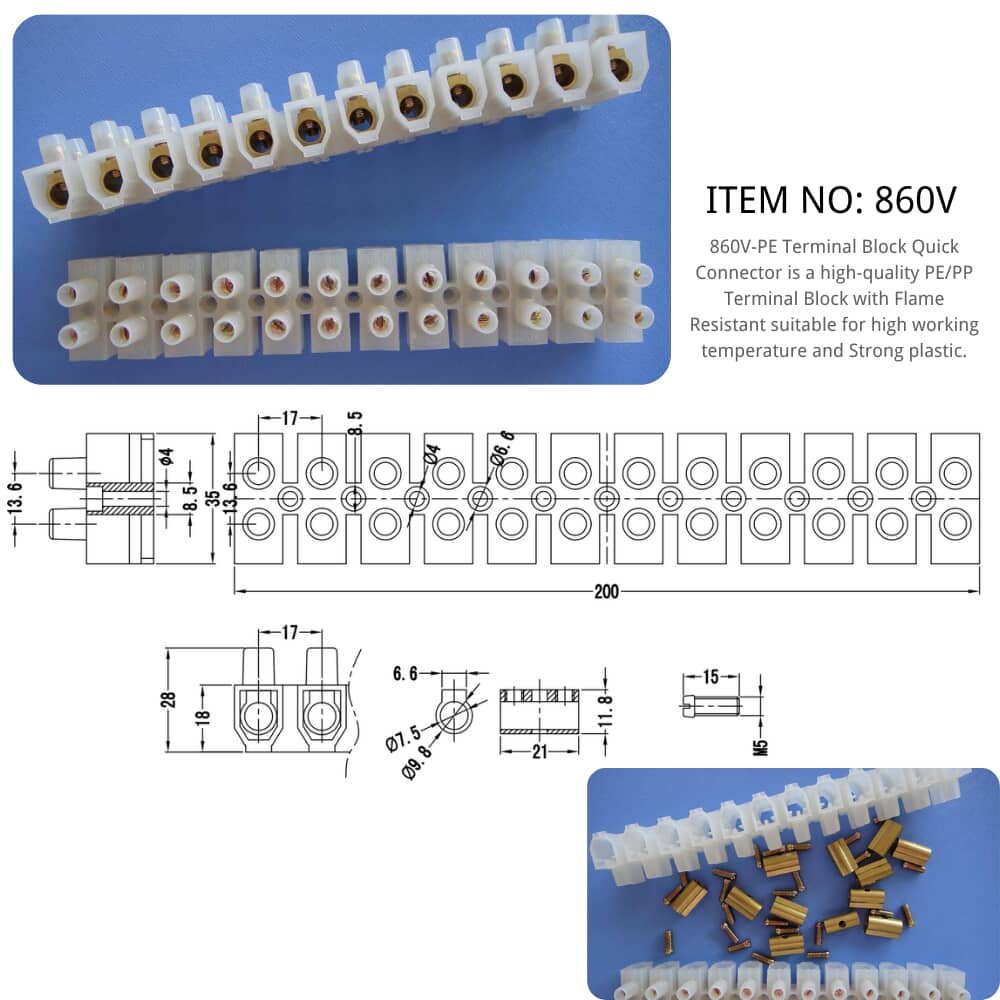 860V PE Terminal Block Quick Connector