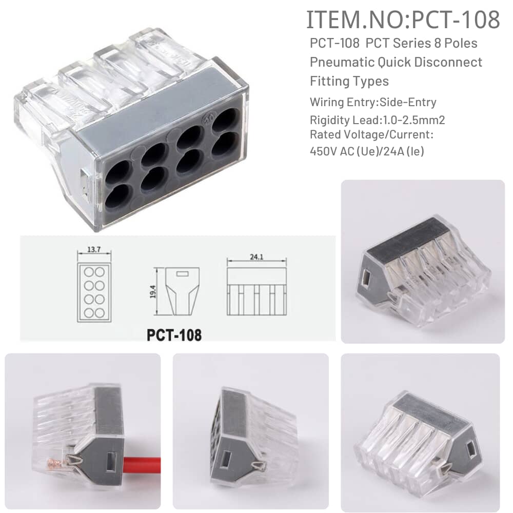 PCT-108 push quick wire cable connector