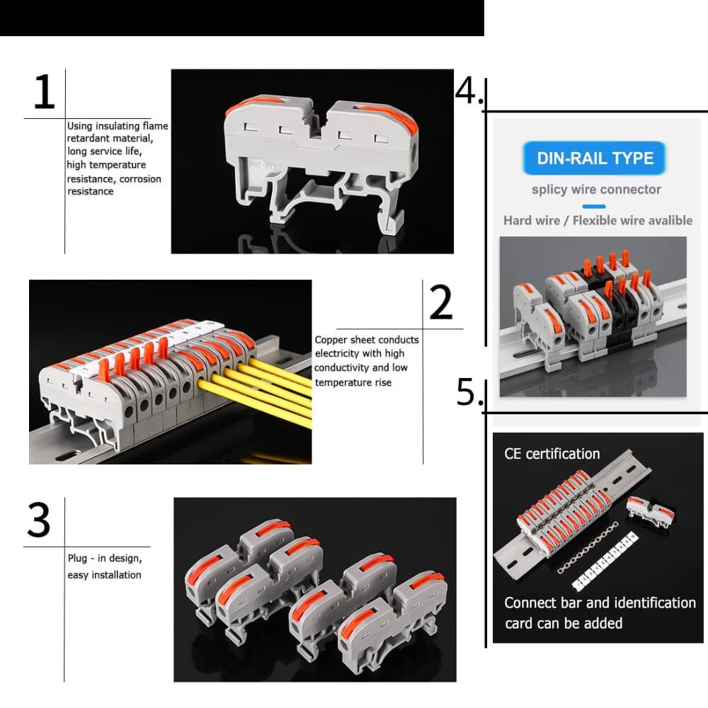 PCT-211 din rail screw terminal block