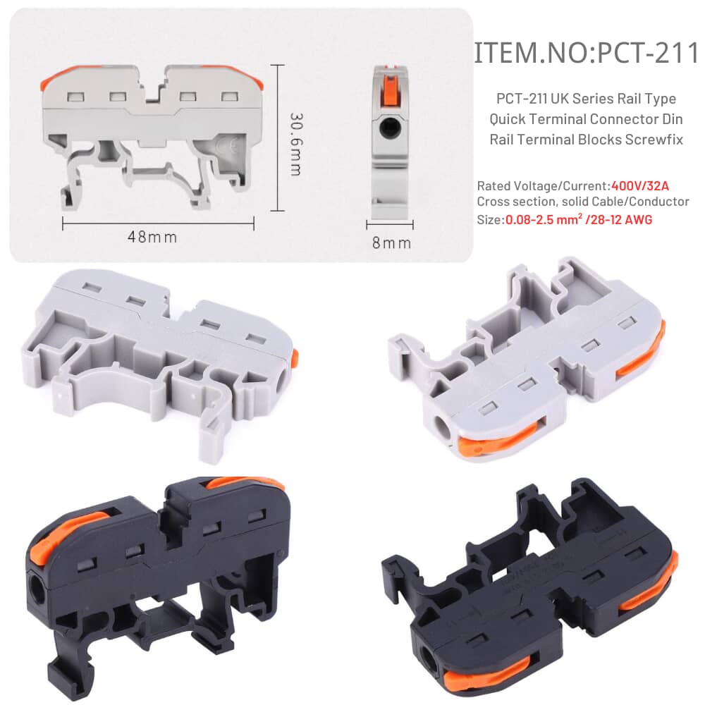 PCT-211 Din Rail Terminal Blocks Screwfix