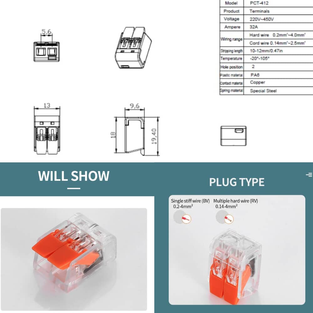 PCT-412  electrical connector terminal block