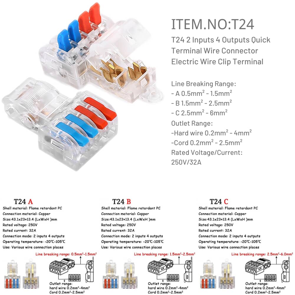 T24 Electric Wire Clip Terminal