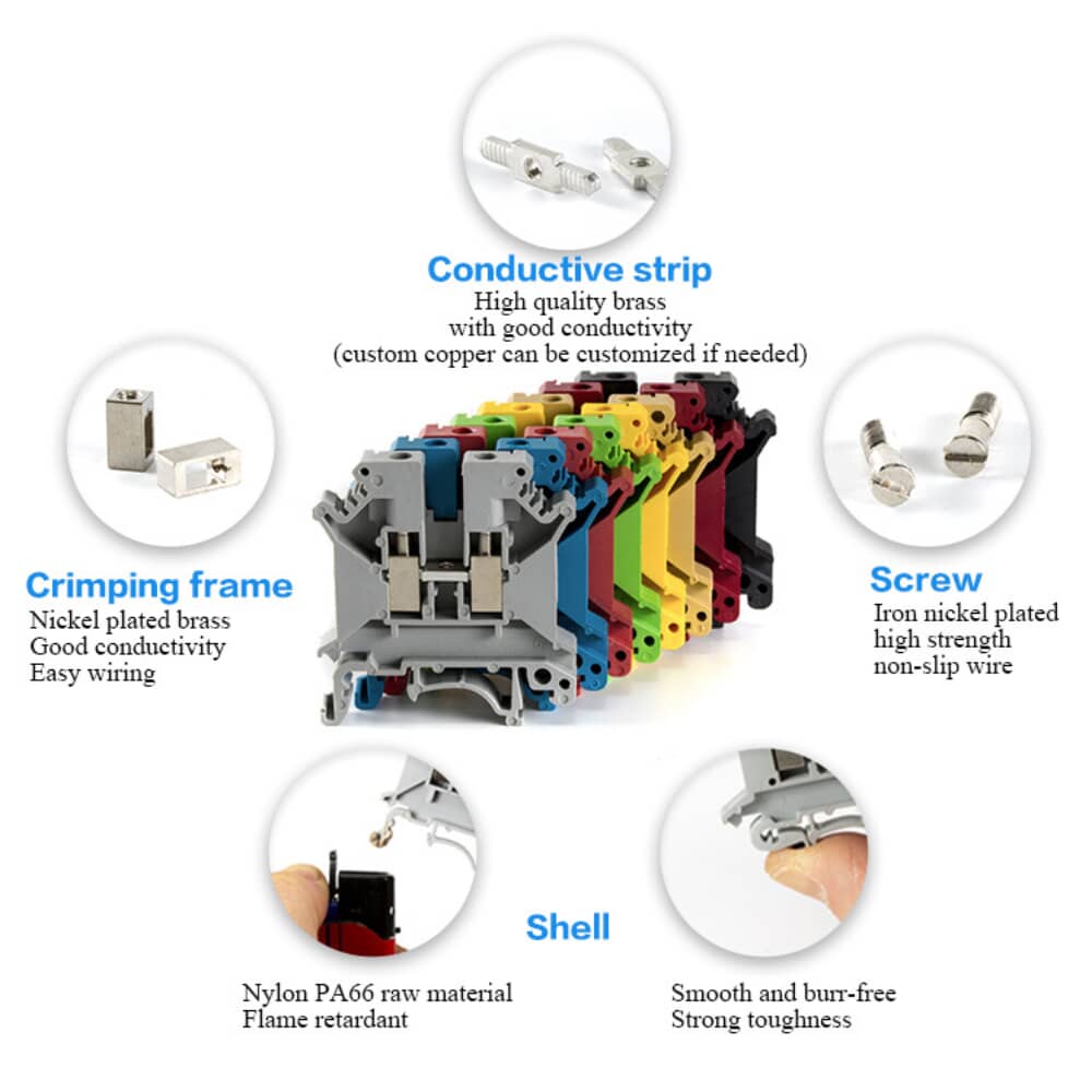 UK-10N din rail terminal block with resistor