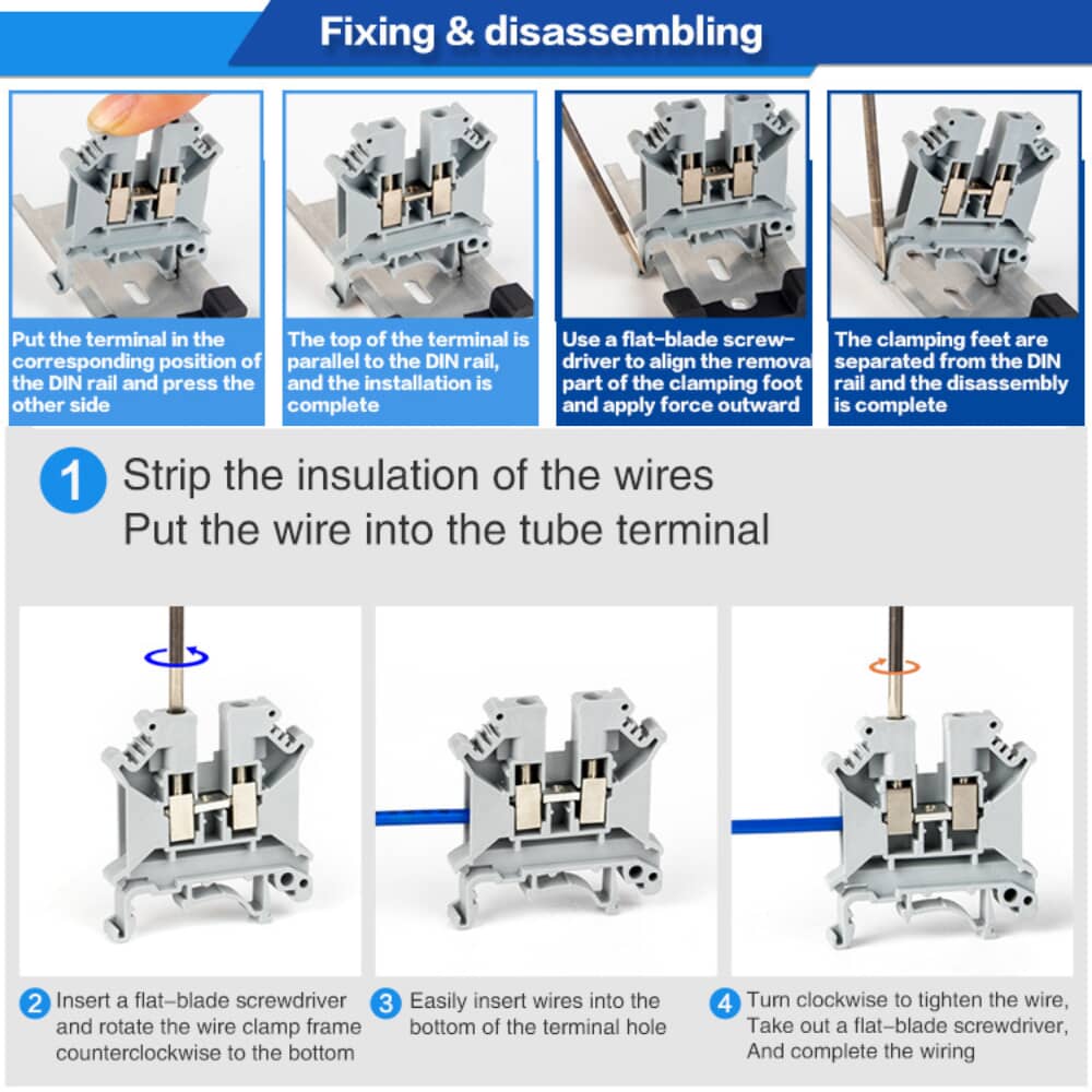 UK-10N din rail terminal blocks kit