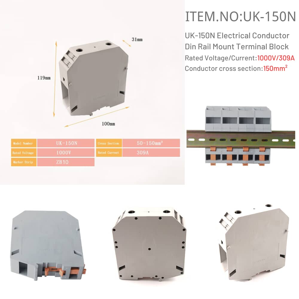 UK-150N Din Rail Mount Terminal Block