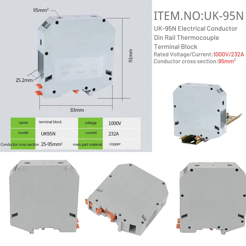 UK-95N Din Rail Thermocouple Terminal Block