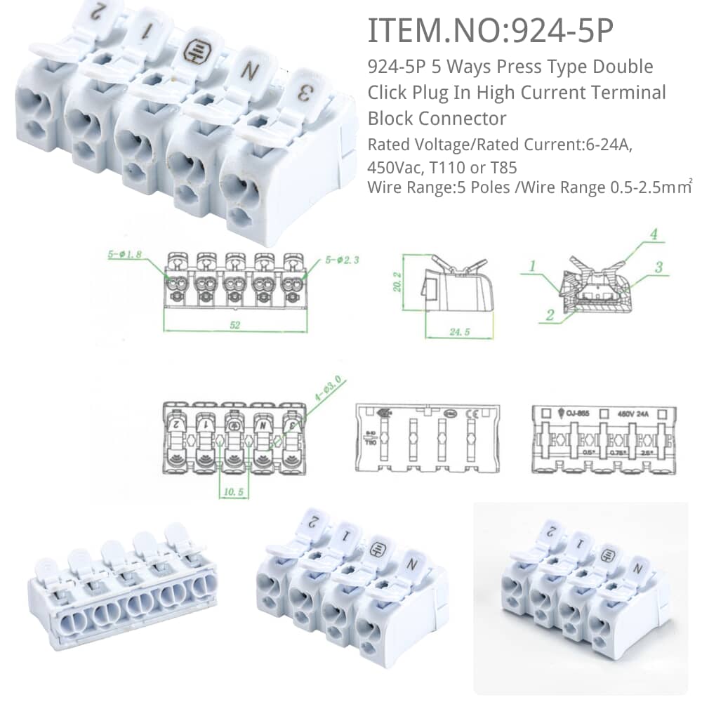 924-5P High Current Terminal Block Connector