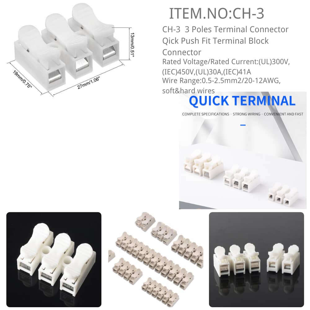 CH-3 Push Fit Terminal Block Connector