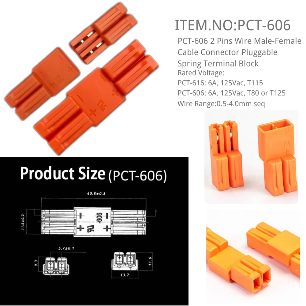 PCT-606 Pluggable Spring Terminal Block