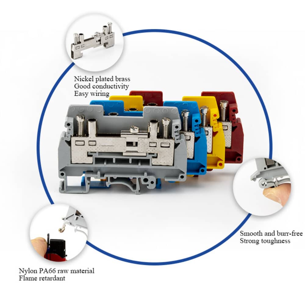 URTK-6S Screw Clamp Din Rail Terminal Block