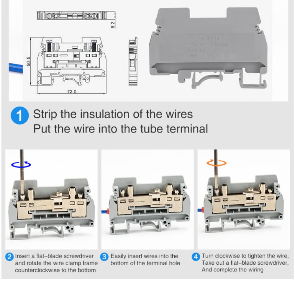 URTK Screw Clamp Screwfix Din Rail Terminals